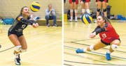 Für Eirin (links/Luzern) und Lena Krummenacher war das samstägliche NLB-Derby ein spezielles Erlebnis. (Bilder: Roger Grütter (Luzern, 11. November 2017))