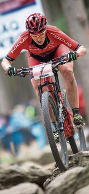 Die Urnerin Linda Indergand am Mountainbike-Weltcup in Tschechien. (Bild: Cerveny Michal/Imago (Nové Mesto na Morave, 20. Mai 2017))