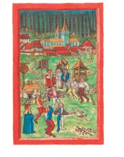 Illustration: Ein Schwing- und Steinstossfest in Entlebuch im 16. Jahrhundert. (Bild: PD)