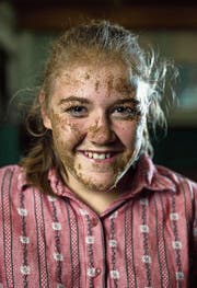 Sarah Wisler (17) im Schwingkeller in Wolhusen. (Bild: Roger Grütter (Wolhusen, 19. September 2017))