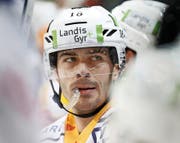 Verteidiger Raphael Diaz: ein EVZ-Pensum, das ihn an die NHL erinnert.Bild: Peter Klaunzer/Keystone (Bern, 30. September 2016)