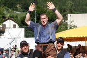 Joel Wicki jubelt in Oberdorf. (Bild: Manuel Röösli (18. Juni 2017))