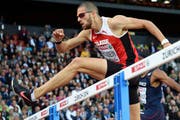 Kariem Hussein in Aktion an der Leichtathletik EM im Zürcher Letzigrund. (Bild: EPA/Keystone)
