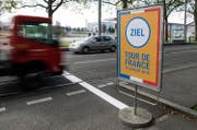 Die Zielankunft der «Berner» Tour-de-France-Etappe befindet sich direkt vor dem Stade de Suisse. (Bild: Keystone/Peter Schneider)