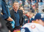 Die Saison dauert noch lang: EVZ-Coach Harold Kreis gerät nicht in Panik. (Bild: Daniela Frutiger/Freshfocus (Zug, 12. September 2017))