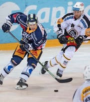 Reto Suri (links) gelang in 13 Liga-Spielen nur ein Tor und ein Assist.Bild: Urs Flüeler/Keystone (Zug, 15.10.2016)