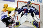 Reto Berras Einsatz gegen den SC Bern. (Bild EQ)