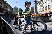 Velofest am Sonntag in der Berner Innenstadt. (Bild: Keystone / Peter Schneider)