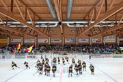 Das Stadion Sagibach ist die Heimstätte des EHC Wiki-Münsingen. (Bild: Peter Schneider/Keystone)