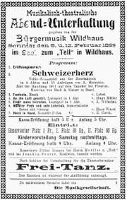 Plakat der Theateraufführung 1899.