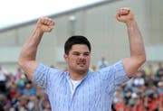 Mike Müllestein gewinnt das Schwyzer Kantonale Schwingfest. (Bild: Nadia Schärli (Küssnacht, 17. Januar 2012))