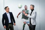 Die neuen Köpfe beim FC St.Gallen: Präsident Matthias Hüppi (links) und Sportchef Alain Sutter. (Bild: Ralph Ribi)