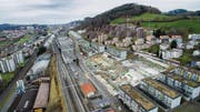 Bauboom im Westen: In Bruggen entstehen derzeit 200 Wohnungen, neun Einfamilienhäuser und vier Villen. (Bild: Urs Bucher)