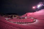 Der grösste Adventskranz der Welt steht in Mosnang. (Bild: Urs Bucher)