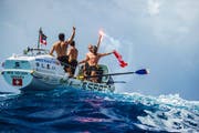 Das Team des Walenstädter Laurenz Elsässer tratt in der Talisker Whisky Challenge gegen 27 andere Mannschaften an. Die Schweizer erreichten den Zielhafen in Antigua (Karibik) als drittes Team. (Bild: Facebook/Swiss Mocean)