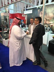 Der Stand des St.Galler Kaffeerösters «Turm & Bogen» an der Gulfood in Dubai. (Bild: PD)