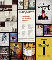 Markante Unterschiede in der Formensprache, aber auch der Qualität: Die St. Galler Theatergrafik im Wandel der Zeit. (Bild: PD)