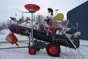 Die Konfettikanone der St.Galler Ehren-Födlebürger geht auf einen Entwurf von Max Oertli und René Engeler zurück. Auf die Fasnacht 2017 hin wurde die Höllenmaschine totalsaniert. Das Bild zeigt sie im heutigen Zustand. (Bild: PD)