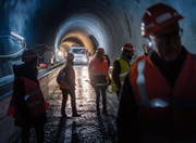 Im Ruckhaldetunnel wird das Bankett gegossen. Bilder: Michel Canonica (St. Gallen, 22. Februar 2018)