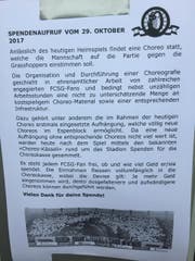 Dieser Flyer hing im Stadion. (Bild: dwa)