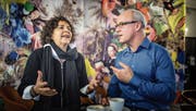 «Es braucht das Cello ebenso wie die Tuba»: Eva Crottogini und Karl Schimke debattieren engagiert, nicht nur im Stadtparlament. (Bild: Michel Canonica)