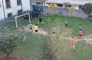 Das Wiesli im Museumsquartier wird unter anderem als Fussballplatz genutzt. (Bild: Claudio Baeggli/PD)