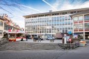 Das Geschäftshaus Union vom Blumenmarkt her gesehen. (Bild: Urs Bucher)
