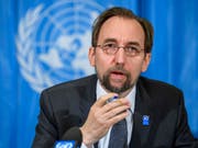 Uno-Menschenrechtskommissar Seid Raad al-Hussein hat Israel für eine überzogene Gewalt im Gazastreifen kritisiert. Es müssten diejenigen zur Verantwortung gezogen werden, welche für die Todesfälle verantwortlich seien. (Bild: KEYSTONE/MARTIAL TREZZINI)