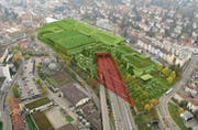 So soll der Autobahn-Deckel mit der neuen Messehalle dereinst aussehen. (Bild: PD)