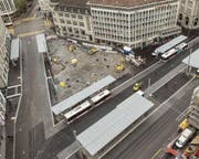 Heute noch eine Baustelle: Der Kornhausplatz am Bahnhof wird bald auch offiziell so benannt. (Bild: Hanspeter Schiess)