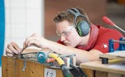Ein Schweizer Plattenleger an der letztjährigen WM in Abu Dhabi. (Bild: Michael Zanghellini/Swiss Skills)