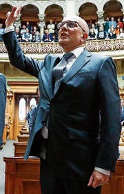 Nicolo Paganini bei seiner Vereidigung im Nationalrat. (Bild: Keystone)