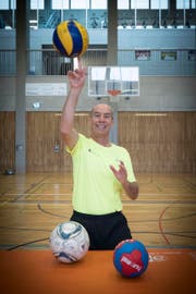Leonz Eder, Chef des St.Galler Unisports, in der HSG-Sporthalle am Höhenweg. (Bild: Ralph Ribi)