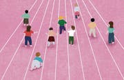 Im Kindergarten treffen kleine Genies auf Kinder, die noch nie einen Wald aus der Nähe gesehen haben. Wieder andere kommen nicht von den Eltern los. Illustration: Patric Sandri