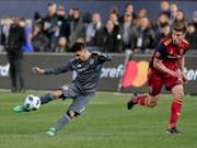 Auch mit 36 Jahren noch sehr torgefährlich: New York Citys David Villa (Bild: KEYSTONE/AP/JULIE JACOBSON)