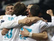 Erzielte beim 2:2 gegen Bayern München beide Treffer für Real Madrid: Karim Benzema (im Hintergrund) (Bild: KEYSTONE/EPA EFE/JAVIER LIZON)