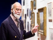 "Sie war eine talentierte Malerin": Prinz Michael of Kent spricht über seine Ururgrossmutter Victoria anlässlich einer Ausstellung im historischen Museum Luzern über einen Besuch der britischen Herrscherin von 150 Jahren. (Bild: KEYSTONE/ALEXANDRA WEY)