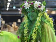 Eine Cosplayerin am Eröffnungstag der "Fantasy Basel - The Swiss Comic Con 2018". (Bild: Keystone/GEORGIOS KEFALAS)