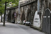 Die Bögen des SBB-Viadukts in der Stadt Zug. Bild: Stefan Kaiser (5. Mai 2018)