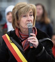 Françoise Schepmans bei einem Gedenkanlass zu den Anschlägen vom 22. März 2016 in Brüssel. (Bild: Virginie Lefour/Imago (21. März 2018))
