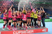 Die Spono Eagles gewinnen im Final gegen den LC Brühl und feiern den vierten Cupsieg der Vereinsgeschichte. (Bild: Alexander Wagner)