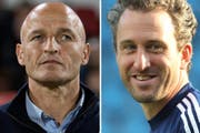 Im Rennen um St.Gallens Cheftrainer werden Ex-Sion-Trainer Peter Zeidler und der Tübacher Roger Stilz heiss gehandelt. (Bild: Keystone/Bildcombo: sgt)