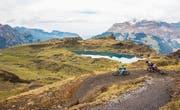 Erste Eindrücke von der neuen Bike-Strecke am Jochpass aus dem vergangenen Herbst. (Bild: PD)