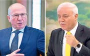 Der St.Galler Sicherheitschef Fredy Fässler (links) und der türkische Fernsehprediger Nihat Hatipoglu. (Bild: Regina Kühne/Youtube)