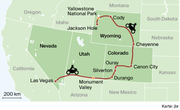Von Las Vegas bis Jackson Hole wie einst der Pony Express.