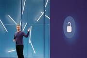 Mark Zuckerberg während seiner Ansprache am Dienstag in San José. (Bild: M. J. Sanchez/AP)