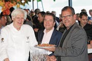 Die Macher des Zuger Genuss Film Festivals: Stefan Meier, Ulrich Straub und Matthias Luchsinger (von links). (Bild: Charly Keiser (10. Mai 2018))