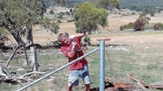 Der Weinfelder Urs Wirth arbeitet an einem Zaun in Australien. (Bild: PD)