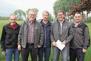 Das Attinghauser Quintett meisterte souverän das Feld E. Von links: Stefan Zurfluh, Urban Camenzind, Ivo Gisler, Louis Camenzind und Markus Zurfluh. (Bild: Paul Gwerder (Flüelen, 5. Mai 2018))
