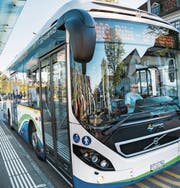 Ein Kreuzlinger Stadtbus an der Haltestelle Bärenplatz. (Bild: Andrea Stalder)